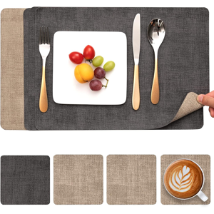 Does Not Apply Placemats And Coasters Set Of 4, Place Mats Dual Sided Faux Leather Table Mats P Does Not Apply Placemats And Coasters Set Of 4, Place Mats Dual Sided Faux Leather Table Mats P