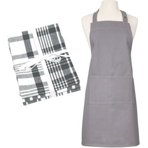Dexam Love Colour Apron & 3 X Xl Tea Towels Set - Slate Grey Dexam Love Colour Apron & 3 X Xl Tea Towels Set - Slate Grey