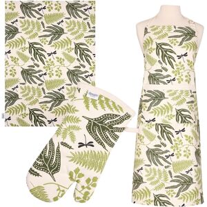 Dexam Organic Cotton Adult Apron, Tea Towel & Oven Gauntlet Set - Fern Dexam Organic Cotton Adult Apron, Tea Towel & Oven Gauntlet Set - Fern