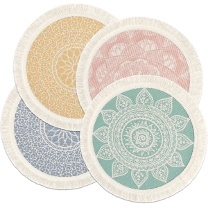Does Not Apply Set Of 4 Round Placemats 13 Inch Table Mats Boho Cotton Woven Mandala Tassels He Does Not Apply Set Of 4 Round Placemats 13 Inch Table Mats Boho Cotton Woven Mandala Tassels He