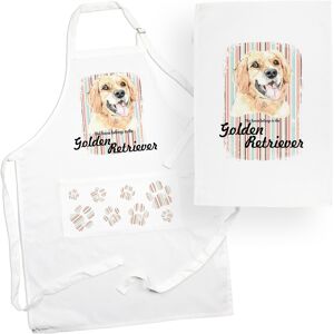 Purely Home Golden Retriever Tea Towel & Apron Set - Dogs & Paw Prints Kitchen Linens Gifts Purely Home Golden Retriever Tea Towel & Apron Set - Dogs & Paw Prints Kitchen Linens Gifts