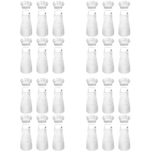 48-Piece Apron And Chef Hat Set, Adjustable Children'S Apron With Pockets7546 48-Piece Apron And Chef Hat Set, Adjustable Children'S Apron With Pockets7546