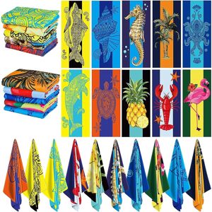 Tesin 10 Pack Oversized Beach Towel Set Extra Large Pool Towels Microfiber Quick Dry Tesin 10 Pack Oversized Beach Towel Set Extra Large Pool Towels Microfiber Quick Dry