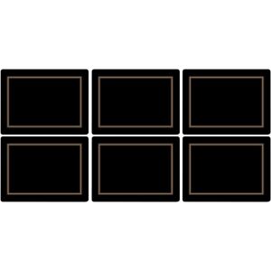 Portmeirion Home & Gifts Pimpernel Classic Black Placemats, Set Of 6,30.5 X 23c Portmeirion Home & Gifts Pimpernel Classic Black Placemats, Set Of 6,30.5 X 23c