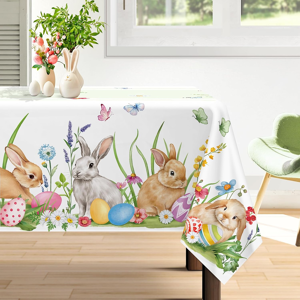 Does Not Apply Spring Easter Bunny Tablecloth Waterproof, Spring Floral Table Cloth Rectangle S Does Not Apply Spring Easter Bunny Tablecloth Waterproof, Spring Floral Table Cloth Rectangle S