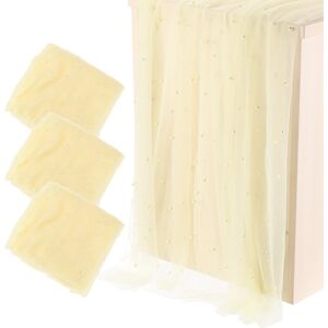Uxcell 3pcs Light Yellow Table Runner 63 X 120 Inch Pearl Table Cloth Wedding Decor Uxcell 3pcs Light Yellow Table Runner 63 X 120 Inch Pearl Table Cloth Wedding Decor