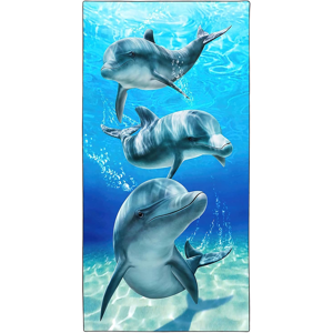 Does Not Apply Beach Towel Large 90 X 180 Cm Quick-Drying Microfibre Printed With Dolphin Motif Does Not Apply Beach Towel Large 90 X 180 Cm Quick-Drying Microfibre Printed With Dolphin Motif