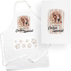 Purely Home Cocker Spaniel Tea Towel & Apron Set - Dogs & Paw Prints Kitchen Linens Gifts Purely Home Cocker Spaniel Tea Towel & Apron Set - Dogs & Paw Prints Kitchen Linens Gifts