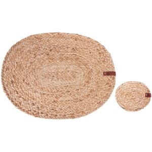 Beliani 12 Piece Placemats And Coasters Set Bushylark Natural Jute Beliani 12 Piece Placemats And Coasters Set Bushylark Natural Jute