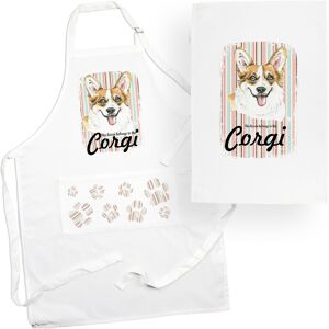 Purely Home Corgi Tea Towel & Apron Set - Dogs & Paw Prints Kitchen Linens Gifts Purely Home Corgi Tea Towel & Apron Set - Dogs & Paw Prints Kitchen Linens Gifts