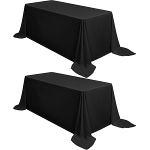 Does Not Apply 2 Pack Black Tablecloths 229 X 396 Cm Rectangle Table, Table Cloths For 8 Foot R Does Not Apply 2 Pack Black Tablecloths 229 X 396 Cm Rectangle Table, Table Cloths For 8 Foot R