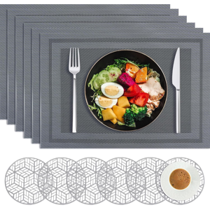 Does Not Apply 16 Pcs Table Placemats And Coasters Set, Pvc Heat Resistant 8 Table Mats And 8 C Does Not Apply 16 Pcs Table Placemats And Coasters Set, Pvc Heat Resistant 8 Table Mats And 8 C