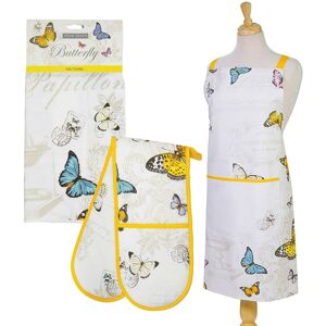 Eddingtons - Butterfly - Cotton Apron, Tea Towel & Double Oven Glove Set Eddingtons - Butterfly - Cotton Apron, Tea Towel & Double Oven Glove Set