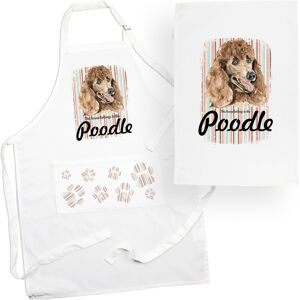 Purely Home Poodle Tea Towel & Apron Set - Dogs & Paw Prints Kitchen Linens Gifts Purely Home Poodle Tea Towel & Apron Set - Dogs & Paw Prints Kitchen Linens Gifts