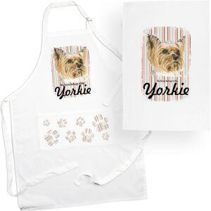 Purely Home Yorkie Tea Towel & Apron Set - Dogs & Paw Prints Kitchen Linens Gifts Purely Home Yorkie Tea Towel & Apron Set - Dogs & Paw Prints Kitchen Linens Gifts
