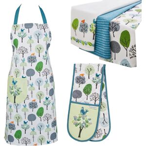 Cooksmart 5 Piece Apron & Kitchen Set Double Oven Gloves & Tea Towels Perfect Cooksmart 5 Piece Apron & Kitchen Set Double Oven Gloves & Tea Towels Perfect