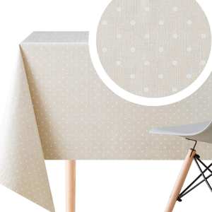 Does Not Apply Large Beige With White Polkadot Pvc Wipe Clean Tablecloth - 250 X 140 Cm - Dotty Does Not Apply Large Beige With White Polkadot Pvc Wipe Clean Tablecloth - 250 X 140 Cm - Dotty