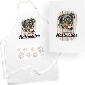 Purely Home Rottweiler Tea Towel & Apron Set - Dogs & Paw Prints Kitchen Linens Gifts Purely Home Rottweiler Tea Towel & Apron Set - Dogs & Paw Prints Kitchen Linens Gifts