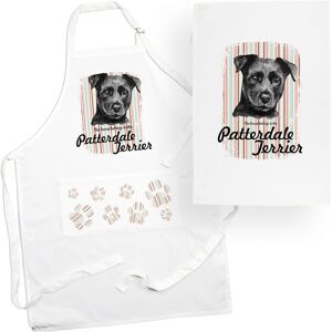 Purely Home Patterdale Terrier Tea Towel & Apron Set - Dogs & Paw Print Kitchen Linens Gifts Purely Home Patterdale Terrier Tea Towel & Apron Set - Dogs & Paw Print Kitchen Linens Gifts