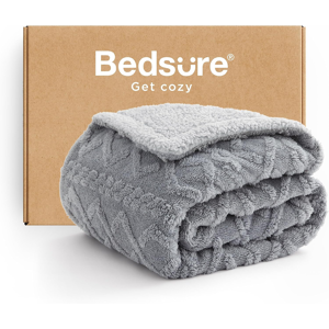 Bedsure Sherpa Fleece Throw Blanket - Super Soft, Cozy & Warm Jacquard Sofa Thro Bedsure Sherpa Fleece Throw Blanket - Super Soft, Cozy & Warm Jacquard Sofa Thro