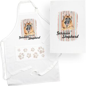Purely Home German Shepherd Tea Towel & Apron Set - Dogs & Paw Prints Kitchen Linens Gifts Purely Home German Shepherd Tea Towel & Apron Set - Dogs & Paw Prints Kitchen Linens Gifts