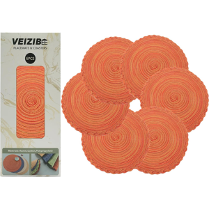 Does Not Apply Woven Round Placemats 6pcs 30cm, Heat Resistant Braided Table Mats, Washable Ant Does Not Apply Woven Round Placemats 6pcs 30cm, Heat Resistant Braided Table Mats, Washable Ant