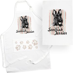 Purely Home Scottish Terrier Tea Towel & Apron Set - Dogs & Paw Prints Kitchen Linens Gifts Purely Home Scottish Terrier Tea Towel & Apron Set - Dogs & Paw Prints Kitchen Linens Gifts