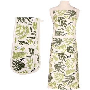 Dexam Organic Cotton Adult Apron & Double Oven Glove Set - Fern Dexam Organic Cotton Adult Apron & Double Oven Glove Set - Fern