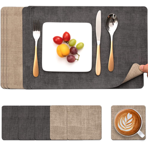Does Not Apply Placemats And Coasters Set Of 6, Place Mats Dual Sided Faux Leather Table Mats P Does Not Apply Placemats And Coasters Set Of 6, Place Mats Dual Sided Faux Leather Table Mats P