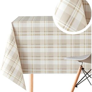 Kp Home Cream Tartan Pattern Vinyl Table Cloth Wipe Clean Rectangle 200x140cm 78x55in Kp Home Cream Tartan Pattern Vinyl Table Cloth Wipe Clean Rectangle 200x140cm 78x55in