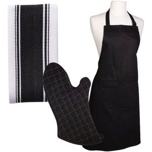 Dexam Love Colour Apron, Tea Towel & Gauntlet Set - True Black Dexam Love Colour Apron, Tea Towel & Gauntlet Set - True Black