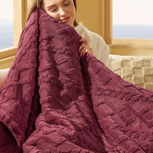 Bedsure Sherpa Fleece Throw Blanket - Super Soft, Cozy & Warm Jacquard Sofa Thr Bedsure Sherpa Fleece Throw Blanket - Super Soft, Cozy & Warm Jacquard Sofa Thr