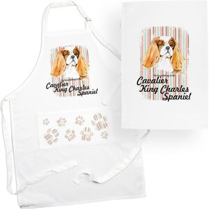 Purely Home Cavalier Spaniel Tea Towel & Apron Set - Dogs & Paw Prints Kitchen Linens Gifts Purely Home Cavalier Spaniel Tea Towel & Apron Set - Dogs & Paw Prints Kitchen Linens Gifts