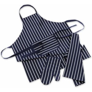 Joblot 12 X Mad About Cooking 3 Pc Chef Set Navy White Apron Tea Towel Gauntlet Joblot 12 X Mad About Cooking 3 Pc Chef Set Navy White Apron Tea Towel Gauntlet