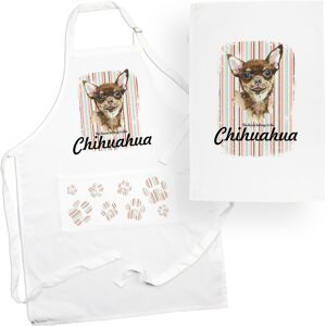 Purely Home Chihuahua Tea Towel & Apron Set - Dogs & Paw Prints Kitchen Linens Gifts Purely Home Chihuahua Tea Towel & Apron Set - Dogs & Paw Prints Kitchen Linens Gifts