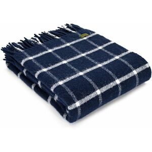 Tweedmill Textiles 100% Wool Sofa Throw Bed Blanket Chequered Check Navy Blue Tweedmill Textiles 100% Wool Sofa Throw Bed Blanket Chequered Check Navy Blue