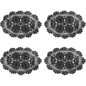Does Not Apply 4 Pcs 18x12 Inch Handmade Crochet Doilies, Polyester Cotton Table Placemats Tabl Does Not Apply 4 Pcs 18x12 Inch Handmade Crochet Doilies, Polyester Cotton Table Placemats Tabl
