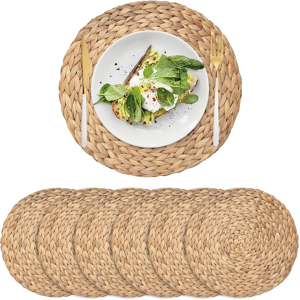 Does Not Apply 6 Pack Round Woven Placemats, Water Hyacinth Placemats, Natural Table Mats For D Does Not Apply 6 Pack Round Woven Placemats, Water Hyacinth Placemats, Natural Table Mats For D