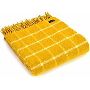 Tweedmill Textiles Ltd Tweedmill Textiles Throw 100% Wool Sofa Bed Blanket Rug - Chequered Check Yellow Tweedmill Textiles Ltd Tweedmill Textiles Throw 100% Wool Sofa Bed Blanket Rug - Chequered Check Yellow