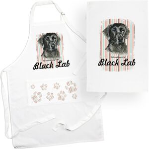 Purely Home Black Labrador Tea Towel & Apron Set - Dogs & Paw Prints Kitchen Linens Gifts Purely Home Black Labrador Tea Towel & Apron Set - Dogs & Paw Prints Kitchen Linens Gifts