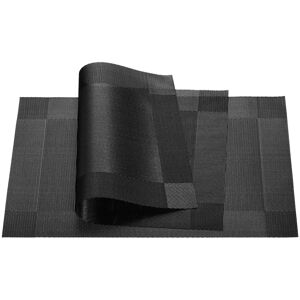 Uxcell Place Mats 450x300mm 8pcs Pvc Table Washable Woven Placemat, Black Gray Uxcell Place Mats 450x300mm 8pcs Pvc Table Washable Woven Placemat, Black Gray