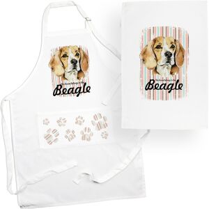 Purely Home Beagle Tea Towel & Apron Set - Dogs & Paw Prints Kitchen Linens Gifts Purely Home Beagle Tea Towel & Apron Set - Dogs & Paw Prints Kitchen Linens Gifts