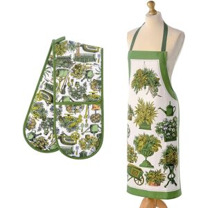 Eddingtons Stow Green Botanical Garden Apron & Double Oven Glove set Eddingtons Stow Green Botanical Garden Apron & Double Oven Glove set