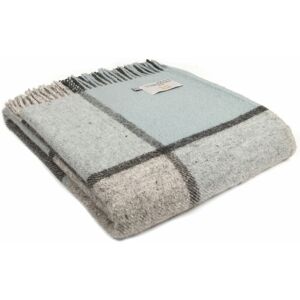 Tweedmill Textiles Ltd Tweedmill Textiles Knee Rug 100% Wool Bed Blanket Block Check Duck Egg Blue Grey Tweedmill Textiles Ltd Tweedmill Textiles Knee Rug 100% Wool Bed Blanket Block Check Duck Egg Blue Grey