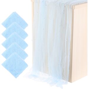 Uxcell 5pcs Light Blue Table Runner 63 X 120 Inch Pearl Table Cloth Wedding Decor Uxcell 5pcs Light Blue Table Runner 63 X 120 Inch Pearl Table Cloth Wedding Decor
