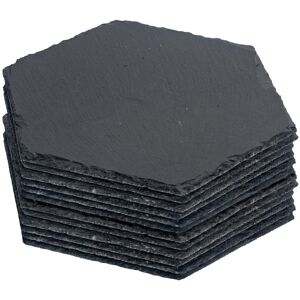 Argon Tableware 12x Hexagon Slate Placemats 30cm X 26cm Natural Dining Table Place Mats Set Argon Tableware 12x Hexagon Slate Placemats 30cm X 26cm Natural Dining Table Place Mats Set