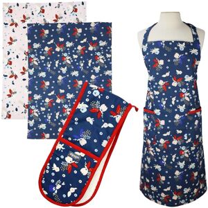 Dexam Bloom Indigo Apron, Tea Towels & Double Oven Glove Set Dexam Bloom Indigo Apron, Tea Towels & Double Oven Glove Set