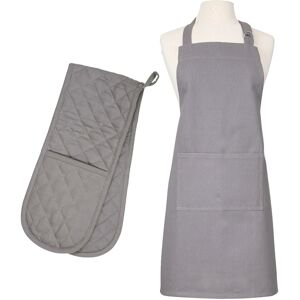 Kitchencraft Dexam Love Colour Apron & Double Oven Glove Set - Slate Grey Kitchencraft Dexam Love Colour Apron & Double Oven Glove Set - Slate Grey