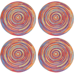 Does Not Apply Cotton Place Mat, Woven Round Placemats, 38cm Heat Resistant Table Mats Washable Does Not Apply Cotton Place Mat, Woven Round Placemats, 38cm Heat Resistant Table Mats Washable