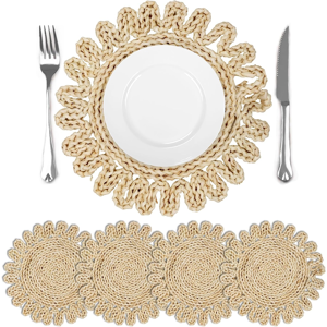 Does Not Apply Round Woven Placemats Set Of 4, 30cm Non-Slip Natural Corn Straw Handmade Braide Does Not Apply Round Woven Placemats Set Of 4, 30cm Non-Slip Natural Corn Straw Handmade Braide